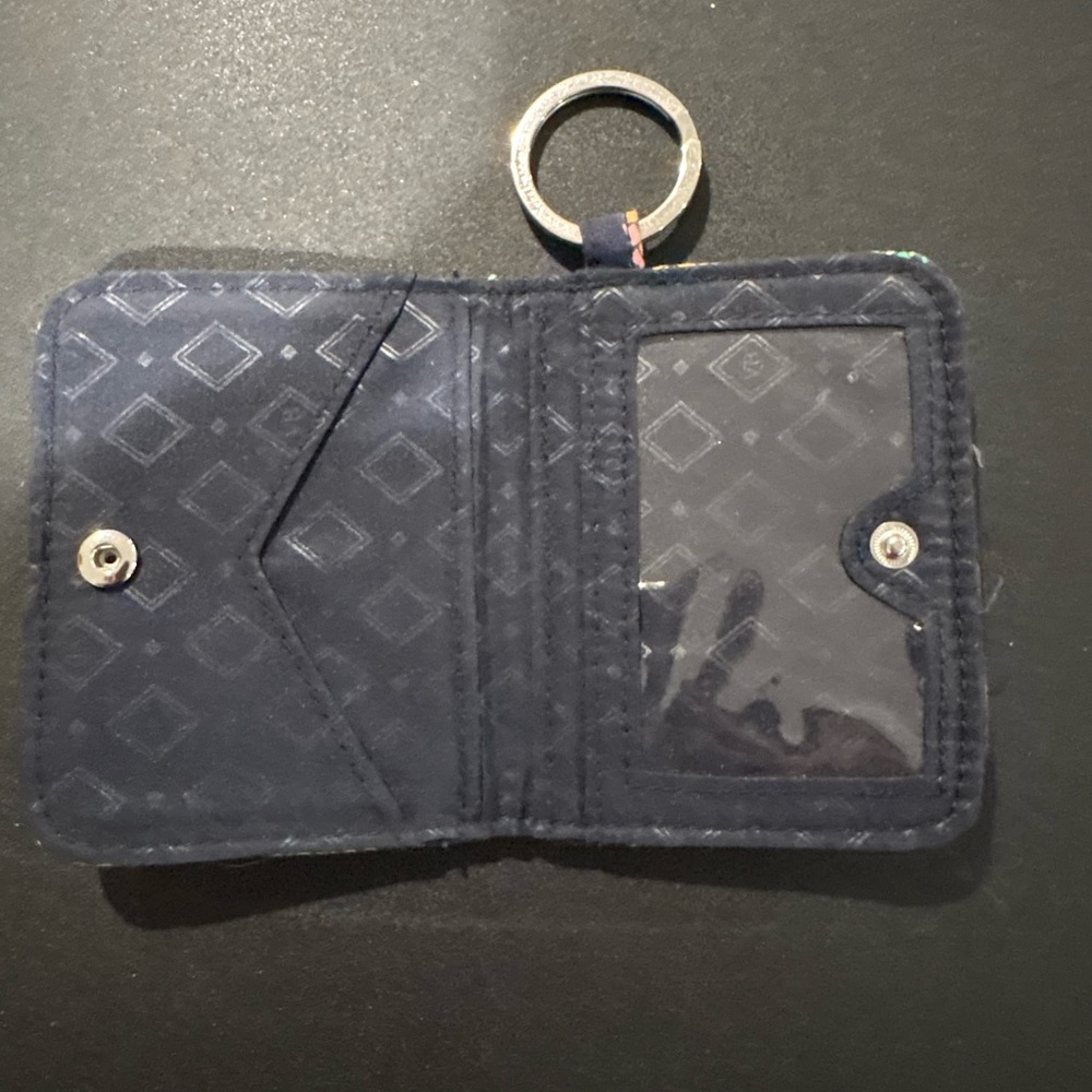 Vera Bradley Quilted Pineapple Print ID Holder Wallet Keychain | Card Case - Picture 3 of 7